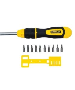 Stanley 0-68-010 Multi-Bit Ratcheting Screwdriver + 10 Bits Set