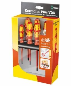 Wera 006480 7 Piece Kraftform Plus Extra Slim VDE Screwdriver Set SL/PH/PZ -Screwdriver And Bits Shop 006480