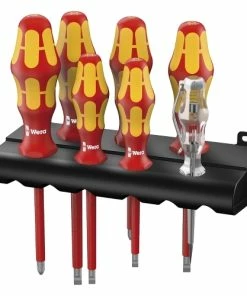 Wera 006480 7 Piece Kraftform Plus Extra Slim VDE Screwdriver Set SL/PH/PZ