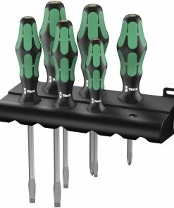 Wera 007681 Kraftform Plus 6 Piece Slotted & Pozi Screwdriver Set (Hex Bolster) 7 Wera 007681 Kraftform Plus 6 Piece Slotted & Pozi Screwdriver Set (Hex Bolster) -Screwdriver And Bits Shop 007681