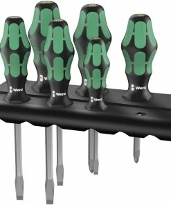 Wera 007681 Kraftform Plus 6 Piece Slotted &amp; Pozi Screwdriver Set (Hex Bolster)