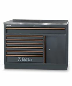 Beta C45PRO M7A/X 7 Drawer Stainless Steel Coated MDF Worktop Fixed Cabinet
