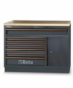 Beta C45PRO M7A/W 7 Drawer Multi-Ply Wood Worktop Fixed Cabinet