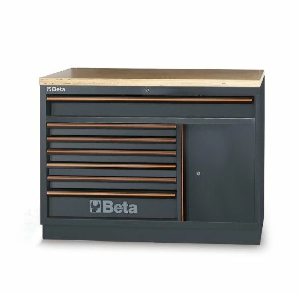 Beta C45PRO M7A/W 7 Drawer Multi-Ply Wood Worktop Fixed Cabinet 3 Beta C45PRO M7A/W 7 Drawer Multi-Ply Wood Worktop Fixed Cabinet
