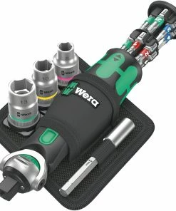 Wera 004281 8009 Zyklop Pocket Set 2 - 18 Piece 1/4" Bit &amp; 3/8" Drive Screwdriver Bit &amp; Socket Set - Metric
