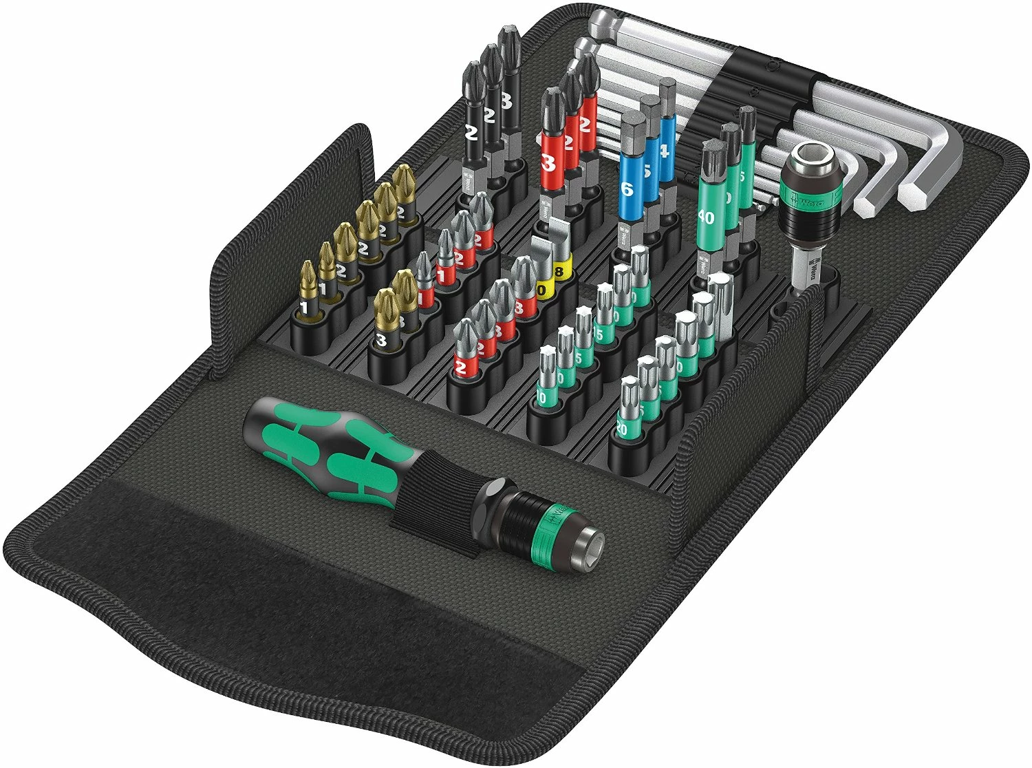 Wera 057460 Kraftform Kompakt 100 Screwdriver Bit Set With Hex Keys PZ/PH/SL/TX 3 Wera 057460 Kraftform Kompakt 100 Screwdriver Bit Set With Hex Keys PZ/PH/SL/TX