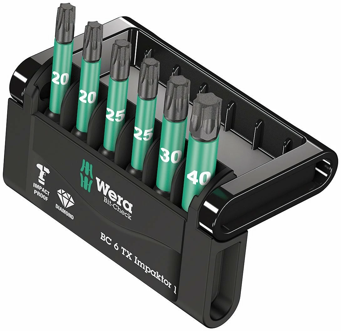 Wera 057693 Impaktor 6 Piece 50mm Long Torx Impact Driver Bits T20-T40 3 Wera 057693 Impaktor 6 Piece 50mm Long Torx Impact Driver Bits T20-T40