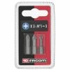 Facom ED1.J3 Set Of 3 High Performance Pozi Screwdriver Bits -Screwdriver And Bits Shop 102994