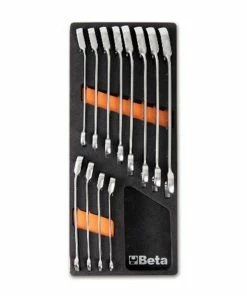Beta Tools Beta M45 11 Piece Metric Ratcheting Combination Spanner Set Supplied In Foam Module 8-19mm