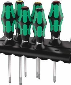 Wera 105622 Kraftform Plus 6 Piece Lasertip Screwdriver Set Pozi Slotted Philips