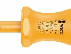 Wera 051611 1065i VDE Insulated Kraftform Pozi Screwdriver PZ1 X 80mm