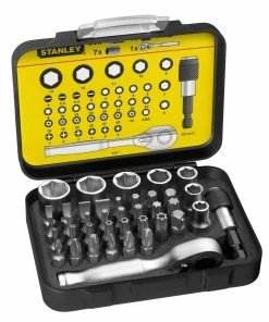 Stanley 1-13-906 39 Piece 1/4" Drive Screwdriver Bit &amp; Socket Set