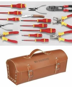 Facom 2180.SE Electricians 15 Piece Tool Set With Leather Bag