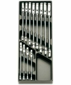 Beta Tools Beta T46 12 Piece Metric Flexi Head Ratchet Combination Spanner Set In Plastic Module Tray 8-19mm