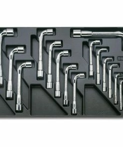 Beta Tools Beta T76 16 Piece Metric Angled Bi-Hexagon Socket Wrench Set In Plastic Module Tray 7-24mm