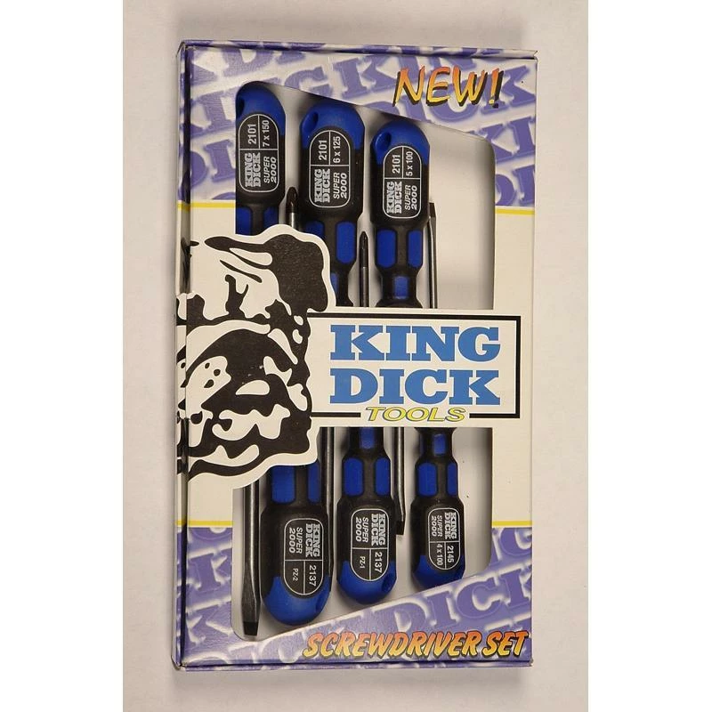King Dick Tools King Dick 26602 6 Piece Screwdriver Set Slotted & Pozi 3 King Dick Tools King Dick 26602 6 Piece Screwdriver Set Slotted & Pozi