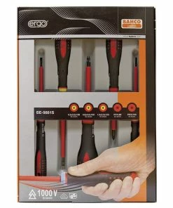 Bahco BE-9881S ERGO 5 Piece 1000V VDE Insulated Slotted &amp; Phillips Screwdriver Set
