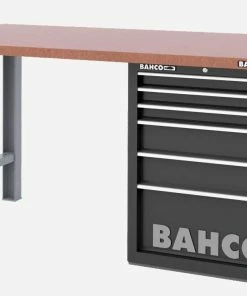Bahco 1495KH7BKWB18TD Heavy Duty Low Height MDF Top Workbench With 7 Drawer Black Cabinet 1800mm Long