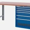 Bahco 1495KH7BLWB18TD Heavy Duty Low Height MDF Top Workbench With 7 Drawer Blue Cabinet 1800mm Long -Screwdriver And Bits Shop 1495KHWB15TD blue 2