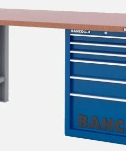 Bahco 1495KH7BLWB18TD Heavy Duty Low Height MDF Top Workbench With 7 Drawer Blue Cabinet 1800mm Long
