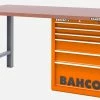 Bahco 1495KH7WB15TD Heavy Duty Low Height MDF Top Workbench With 7 Drawer Orange Cabinet 1500mm Long