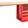 Facom 2000.ROLL6M3W 2 Metre 6 Drawer Roll Workbench With Wooden Top -Screwdriver And Bits Shop 2000.ROLL6M3W