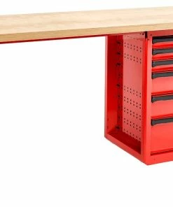 Facom 2000.ROLL6M3W 2 Metre 6 Drawer Roll Workbench With Wooden Top