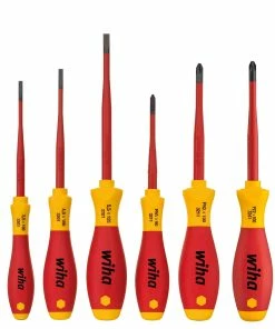 Wiha 38362 6 Piece VDE SoftFinish® Slot, Phillips &amp; Pozi Screwdriver Set