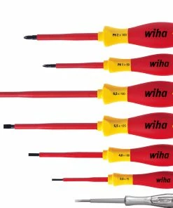 Wiha 00834 7 Piece VDE SoftFinish® Electric Slot &amp; Phillips Screwdriver Set