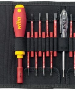 Wiha 36068 18 Piece SlimVario® SoftFinish VDE Interchangeable Screwdriver &amp; Bit Set