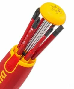 Wiha 38613 6 Piece VDE Interchangeable Screwdriver Phillips, Slot &amp; Terminal Set -Screwdriver And Bits Shop 386136