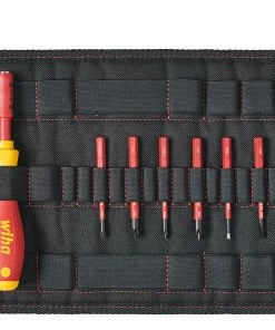 Wiha 41232 9 Piece SlimVario® VDE Interchangeable Slot, Phillips, Pozi Screwdriver &amp; Bit Set