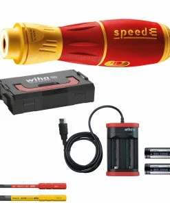 Wiha 44318 SpeedE II 7 Piece VDE Insulated Electric E-Screwdriver Set