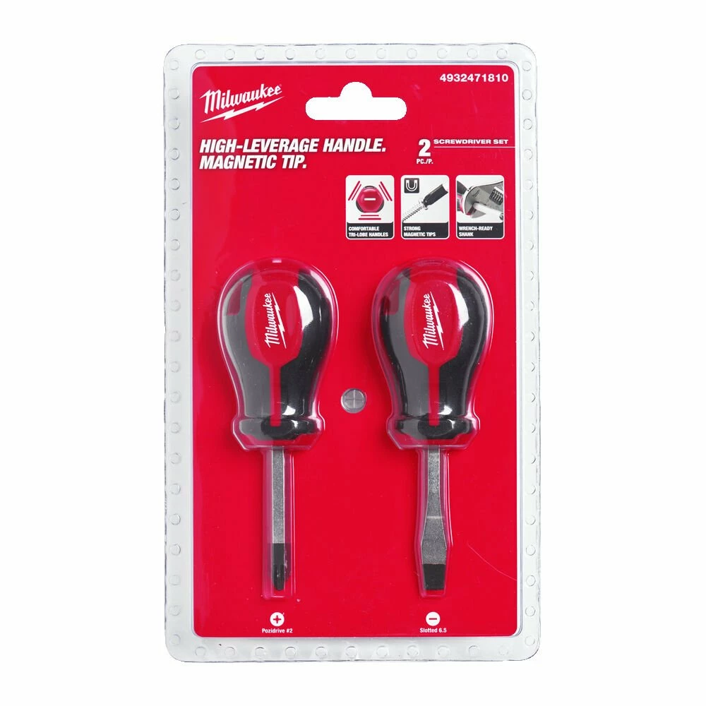 Milwaukee 4932471810 2 Piece Tri-Lobe Stubby Screwdriver Set 4 Milwaukee 4932471810 2 Piece Tri-Lobe Stubby Screwdriver Set - Image 2