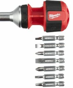 Milwaukee 4932471868 8in1 Compact Multibit Stubby Hand Bit Screwdriver Universal -Screwdriver And Bits Shop 4932471868 1