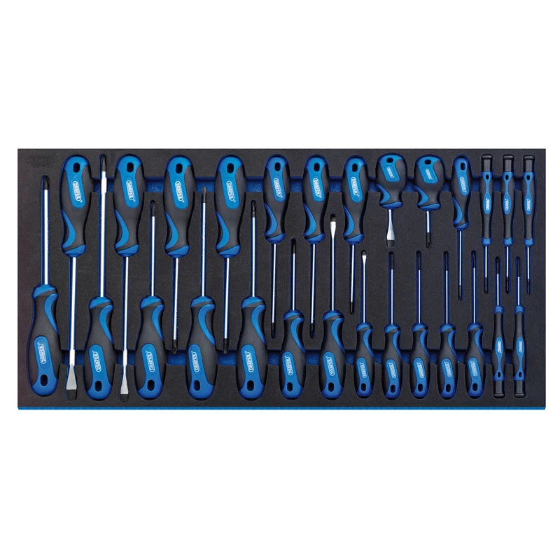 Draper 63406 27 Piece Soft Grip Screwdriver Set With Full Drawer EVA Insert Tray 3 Draper 63406 27 Piece Soft Grip Screwdriver Set With Full Drawer EVA Insert Tray
