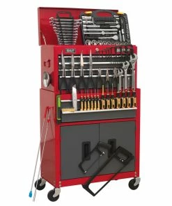 Sealey AP2200BBCOMBO 6 Drawer Top Chest &amp; Roll Cab With 128 Pce Tool Kit