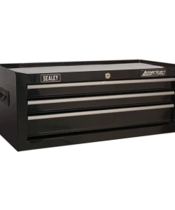 Sealey AP22BSTACK 14 Drawer Tool Box Stack - Roll Cab, Top &amp; Mid Chests - Black -Screwdriver And Bits Shop AP223B