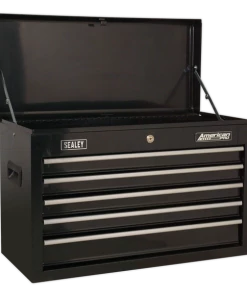 Sealey AP22BSTACK 14 Drawer Tool Box Stack - Roll Cab, Top &amp; Mid Chests - Black -Screwdriver And Bits Shop AP225B