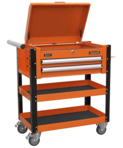 Sealey AP760MO Heavy-Duty Mobile Tool And Parts Trolley 2 Drawers And Lockable Top - Orange 9 Sealey AP760MO Heavy-Duty Mobile Tool And Parts Trolley 2 Drawers And Lockable Top - Orange -Screwdriver And Bits Shop AP760MO