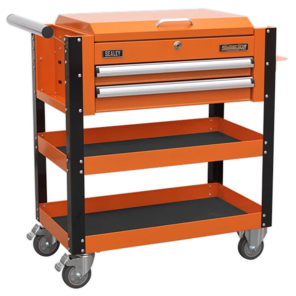 Sealey AP760MO Heavy-Duty Mobile Tool And Parts Trolley 2 Drawers And Lockable Top - Orange 7 Sealey AP760MO Heavy-Duty Mobile Tool And Parts Trolley 2 Drawers And Lockable Top - Orange - Image 5