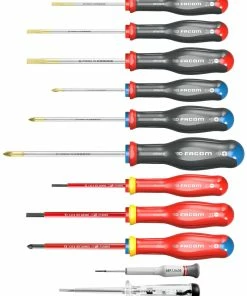 Facom AT.11PB Protwist® 11 Piece Slotted, Pozi &amp; VDE Insulated Screwdriver Set