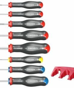 Facom AT.8PB Protwist® 8 Piece Slotted &amp; Phillips Screwdriver Set + Rack