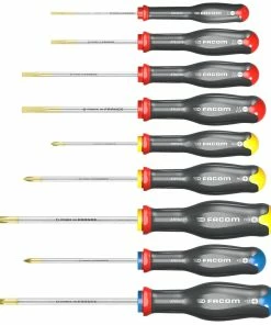 Facom AT.9PB Protwist® 9 Piece Slotted, Pozi &amp; Phillips Screwdriver Set