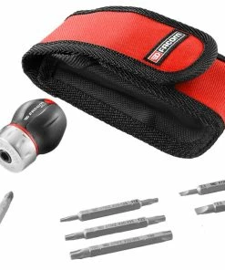 Facom ATCL.S14 9 Piece Stubby Screwdriver Bit Holder Ratchet Handle Set