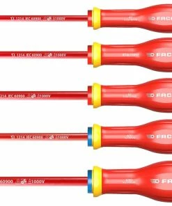Facom ATD.J5VE Protwist® 5 Piece 1000V Insulated Slotted &amp; Pozi Screwdriver Set