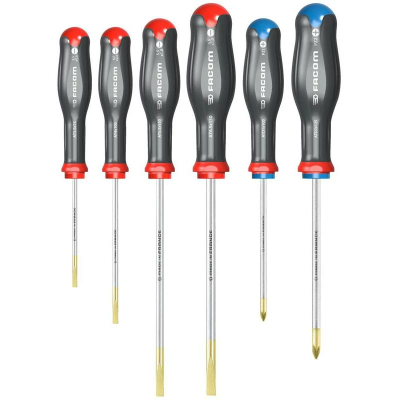 Facom ATD.J6 Protwist® 6 Piece Slotted & Pozi Screwdriver Set 3 Facom ATD.J6 Protwist® 6 Piece Slotted & Pozi Screwdriver Set
