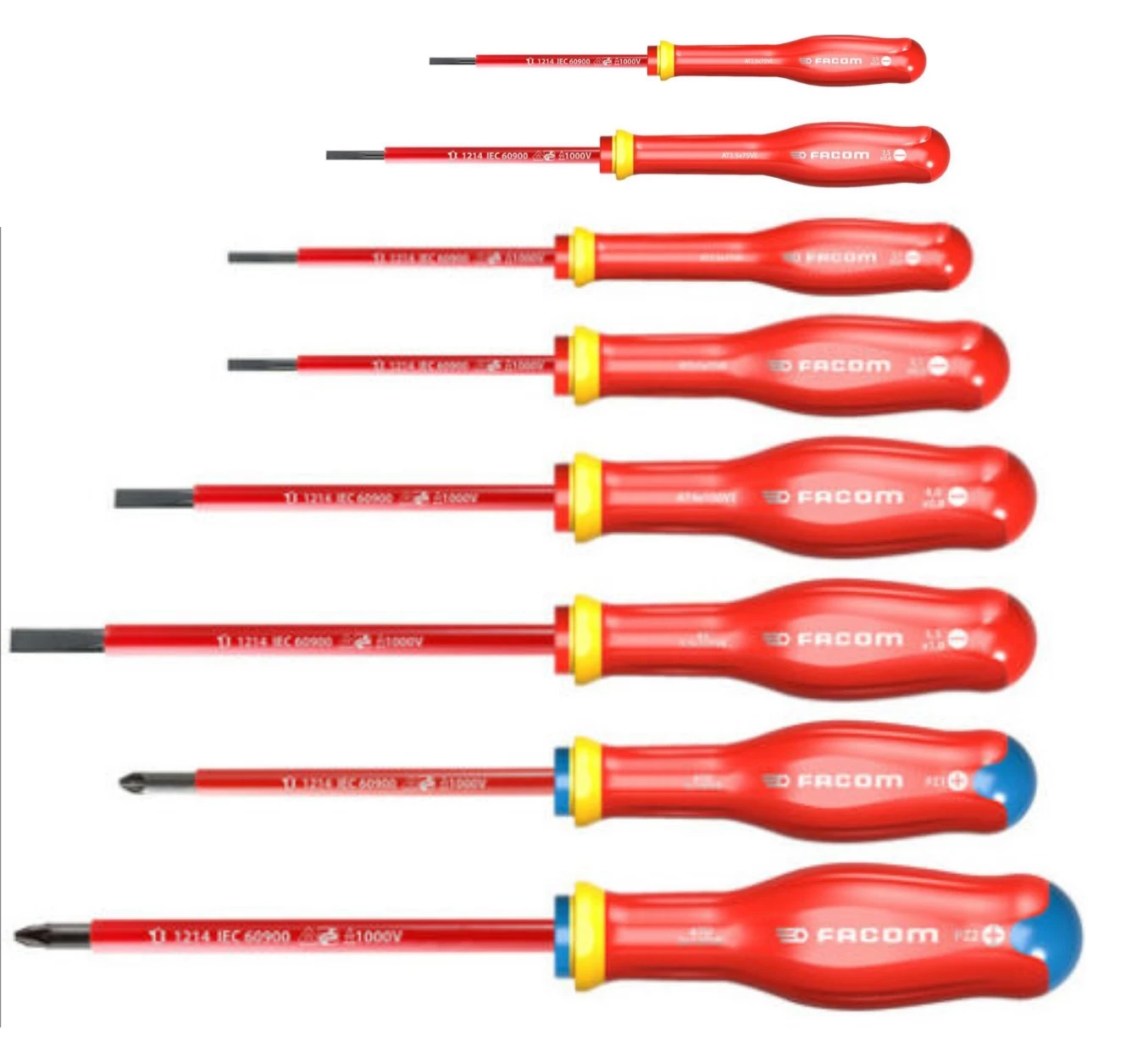 Facom MOD.AT1VE 8 Piece Protwist 1000V VDE Insulated Screwdriver Set Supplied In Plastic Module Tray SL/PH/PZ 4 Facom MOD.AT1VE 8 Piece Protwist 1000V VDE Insulated Screwdriver Set Supplied In Plastic Module Tray SL/PH/PZ - Image 2