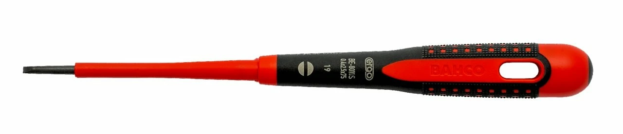 Bahco BE-8010S VDE Insulated Slotted Screwdrivers With 3-Component Handle 2.5mm X 75mm 3 Bahco BE-8010S VDE Insulated Slotted Screwdrivers With 3-Component Handle 2.5mm X 75mm