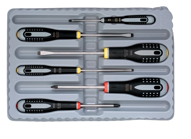 Bahco BE-9881 ERGO 6 Piece Slotted & Phillips Screwdriver Set 3 Bahco BE-9881 ERGO 6 Piece Slotted & Phillips Screwdriver Set